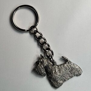 Vintage GG Harris Fine Pewter 1997 Scotty Dog Pewter Keychain